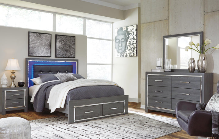 Lodanna Queen Storage Bed, Chest and Nightstand - Gray (6)
