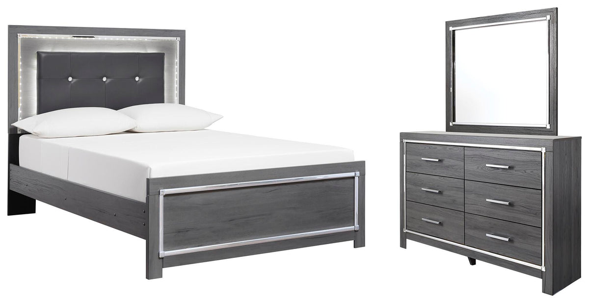 Lodanna Full Panel Bed, Dresser and Mirror - Gray (1)
