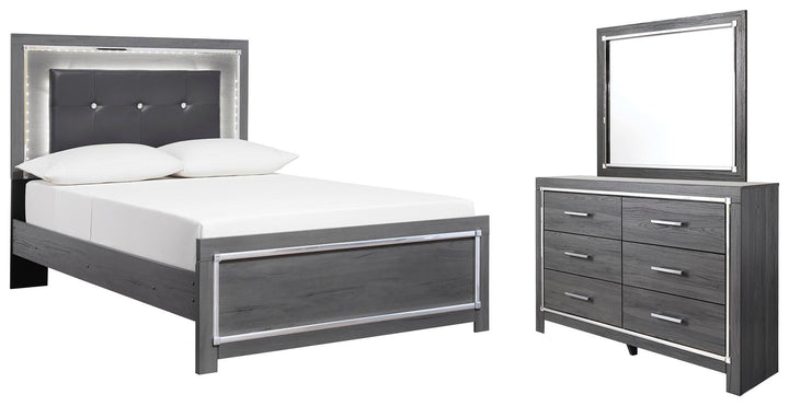 Lodanna Full Panel Bed, Dresser and Mirror - Gray (1)