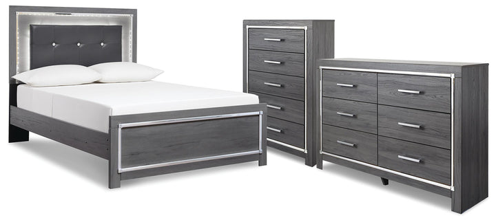 Lodanna Full Panel Bed, Dresser and Chest - Gray (1)