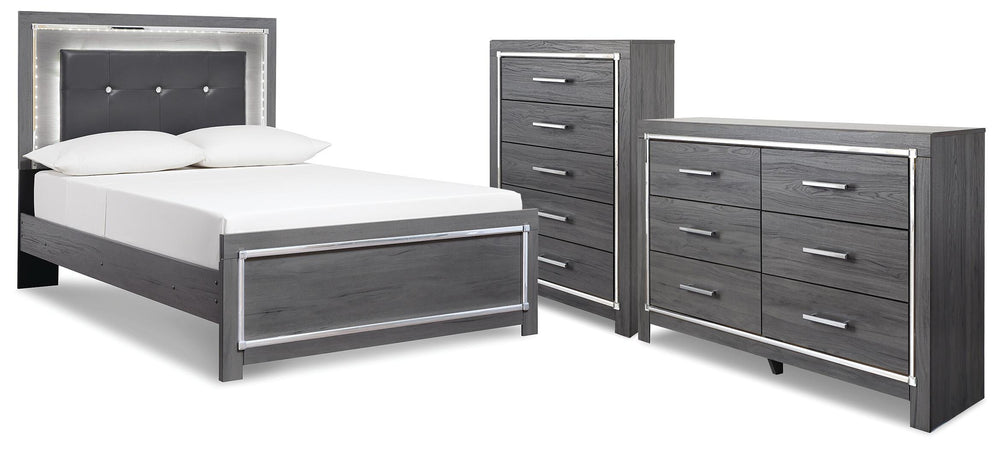 Lodanna Full Panel Bed, Dresser and Chest - Gray (1)