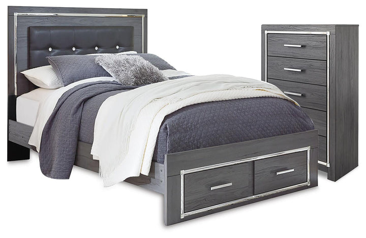 Lodanna Queen Panel Storage Bed and Chest - Gray (1)