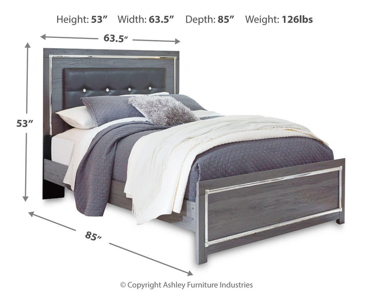 Lodanna Queen Panel Bed and Nightstand - Gray (3)