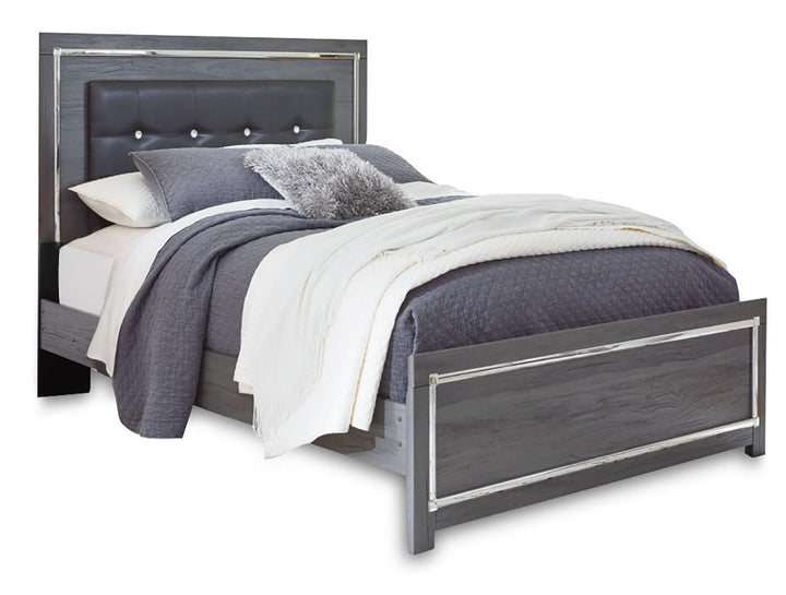 Lodanna Queen Panel Bed and Nightstand - Gray (2)