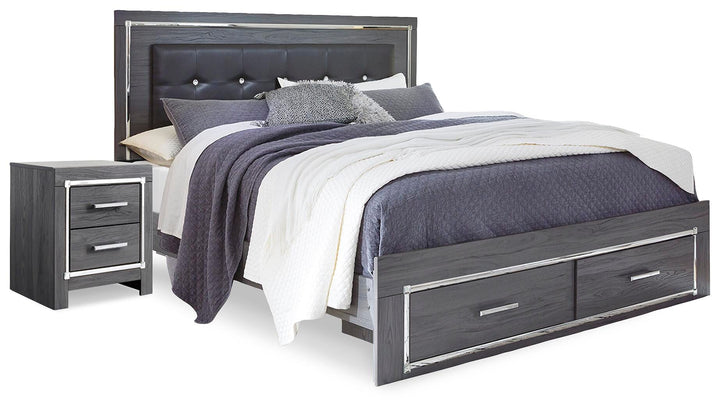 Lodanna Queen Storage Bed and Nightstand - Gray (2)