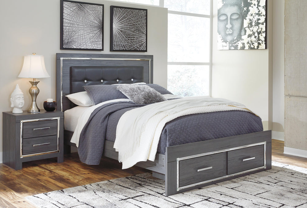 Lodanna Queen Storage Bed and Nightstand - Gray (1)