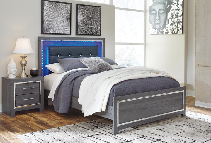 Lodanna Queen Panel Bed, Dresser, Mirror, Chest and Nightstand - Gray (12)
