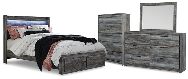 Baystorm Queen Storage Bed, Dresser, Mirror and Chest - Gray (1)