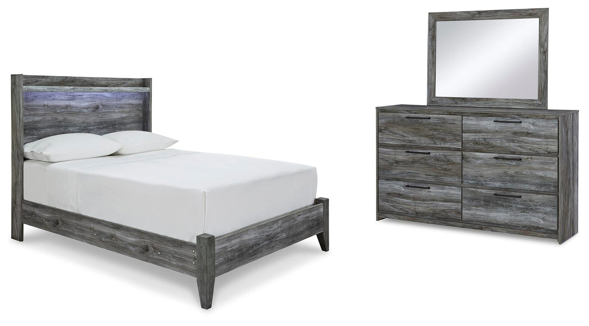 Baystorm Full Panel Bed, Dresser and Mirror - Gray (1)