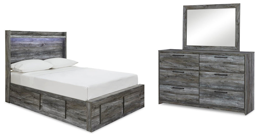 Baystorm Full Panel Storage Bed, Dresser and Mirror - Gray (1)