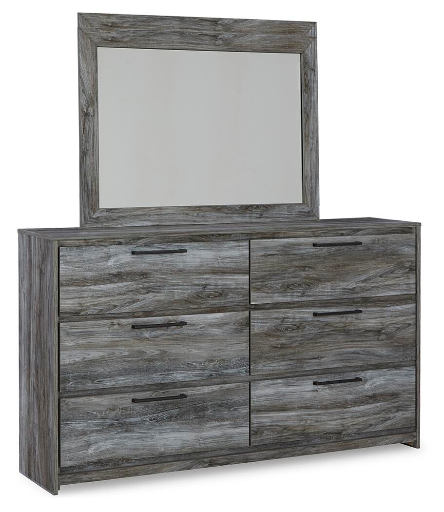 Baystorm King Storage Bed, Dresser, Mirror, Chest and 2 Nightstands - Gray (3)