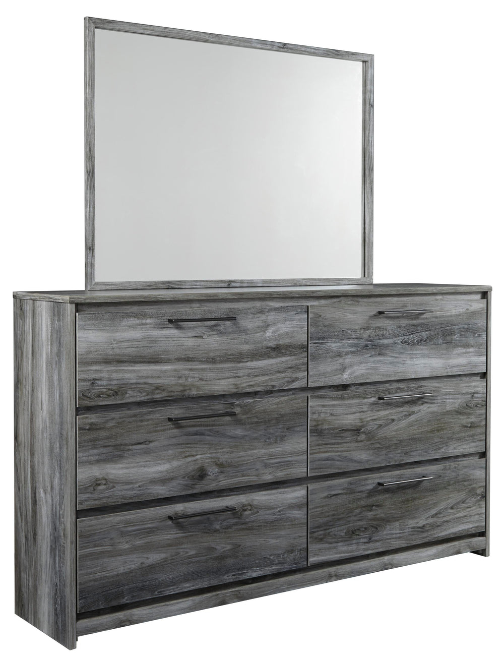 Baystorm Full Panel Bed, Dresser, Mirror and Nightstand - Gray (2)