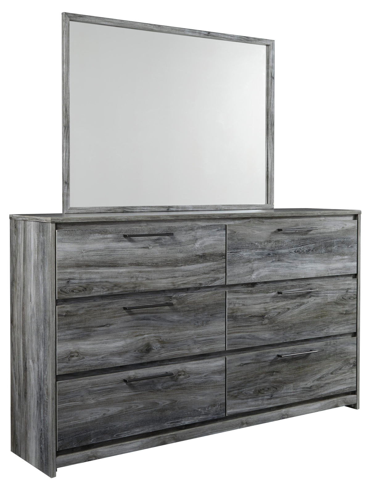 Baystorm Full Panel Bed, Dresser, Mirror and Nightstand - Gray (2)
