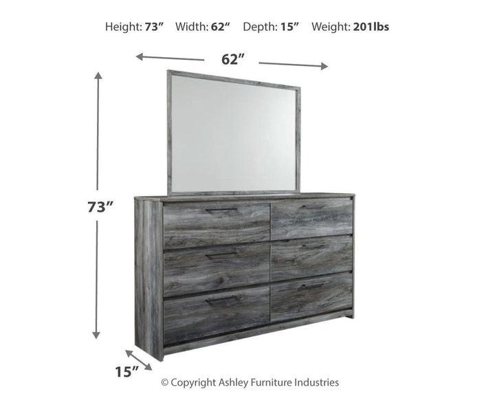 Baystorm King Panel Bed, Dresser, Mirror and Chest - Gray (8)