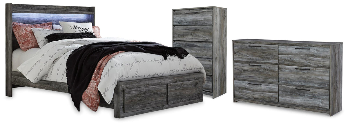 Baystorm Queen Panel Storage Bed, Dresser and Chest (1)