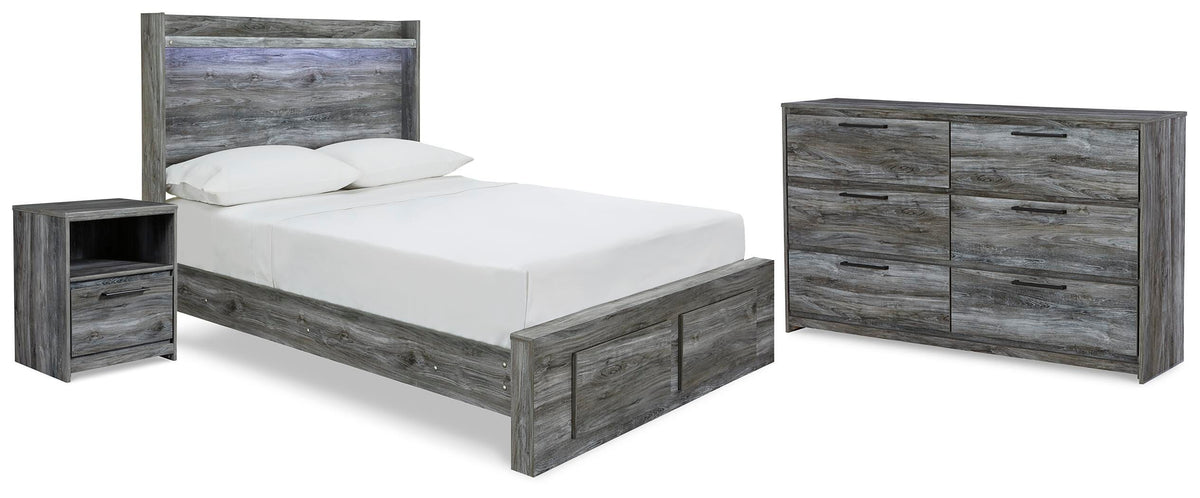 Baystorm Full Panel Storage Bed, Dresser and Nightstand - Gray (1)