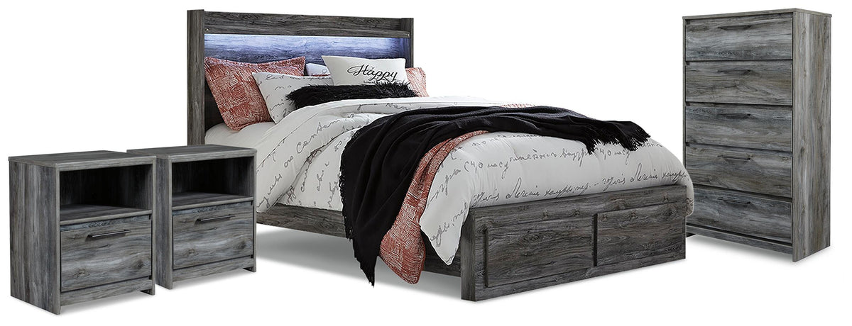 Baystorm King Panel Storage Bed, Chest and 2 Nightstands (1)