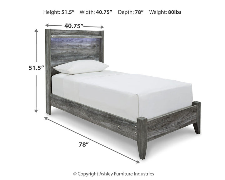 Baystorm Twin Panel Bed - Gray (5)