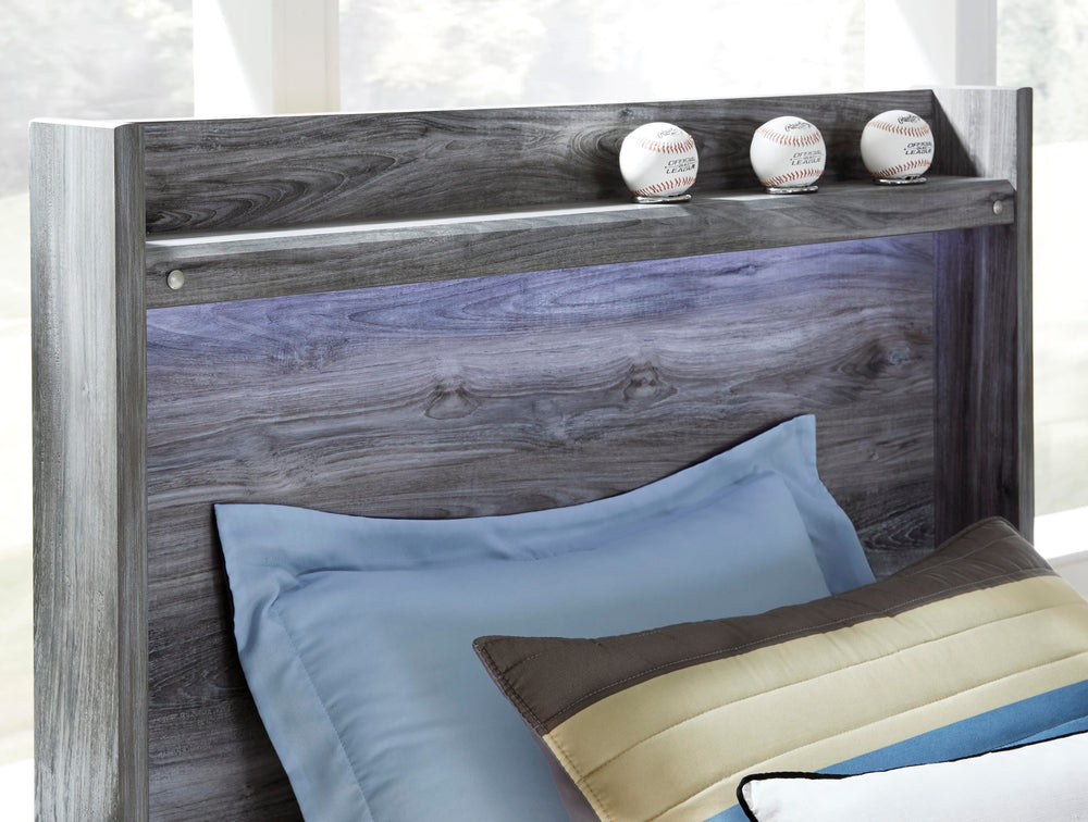 Baystorm Full Panel Bed with 2 Storage Drawers - Gray (2)