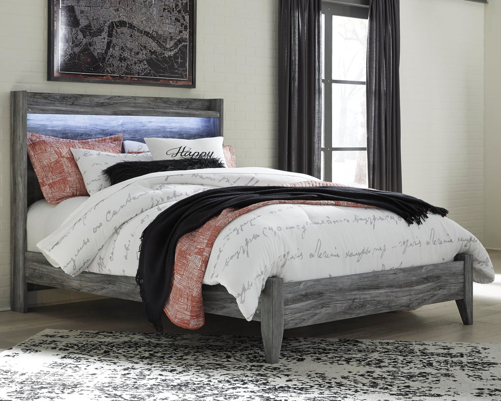 Baystorm Queen Panel Bed, Dresser, Mirror and Nightstand - Gray (8)