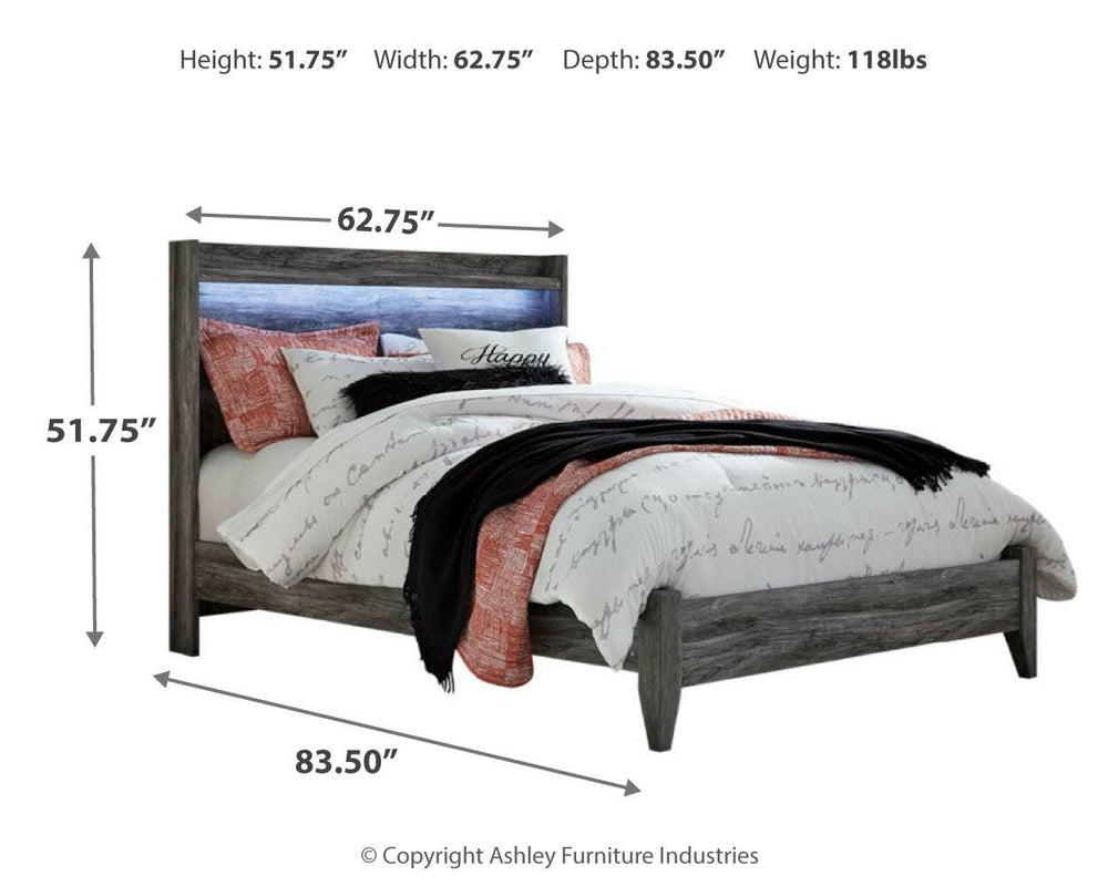 Baystorm Queen Panel Bed, Dresser, Mirror and Nightstand - Gray (6)