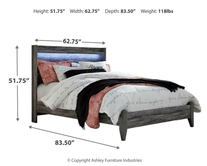 Baystorm Queen Panel Bed, Dresser, Mirror, Chest and Nightstand - Gray (10)