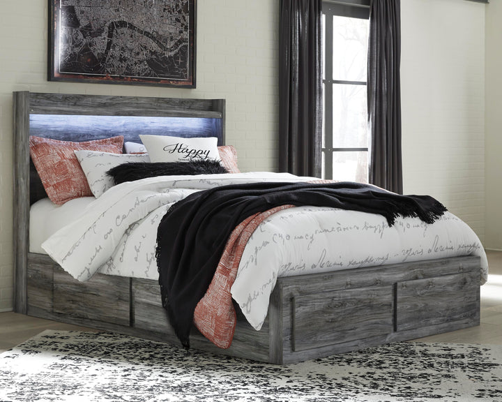 Baystorm Queen Panel Bed with 2 Side Storage, Dresser, Mirror, and Nightstand - Gray (12)