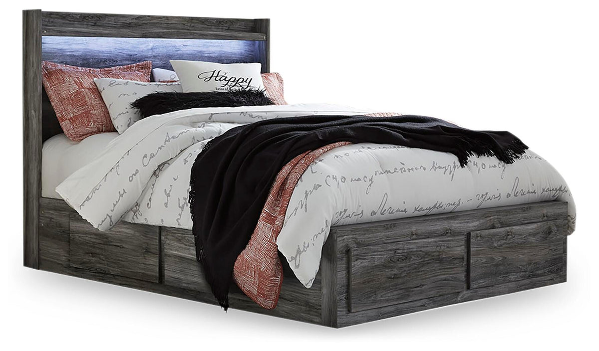 Baystorm Queen Panel Bed with 6 Storage Drawers - Gray (1)