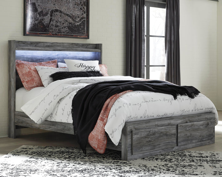 Baystorm Queen Panel Storage Bed with Mirrored Dresser and Nightstand - Gray (12)