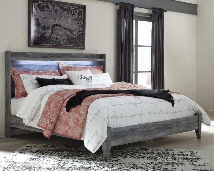 Baystorm King Panel Bed, Dresser, Mirror and Chest - Gray (12)