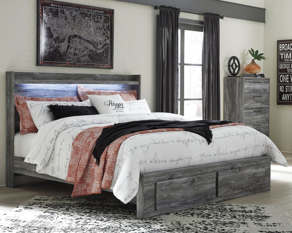 Baystorm King Panel Storage Bed with Chest - Gray (1)