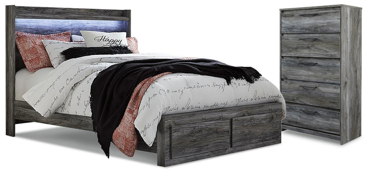 Baystorm King Panel Storage Bed with Chest - Gray (2)
