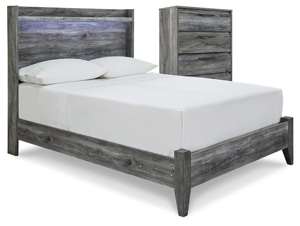 Baystorm Full Panel Bed and Chest - Gray (1)