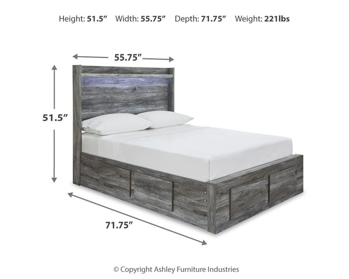 Baystorm Full Panel Storage Bed, Dresser and Mirror - Gray (5)