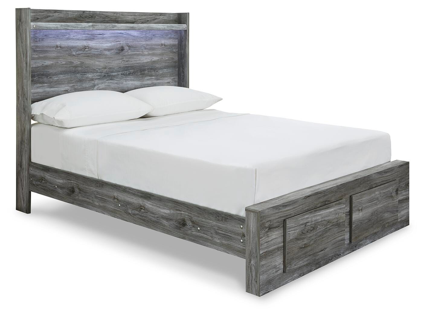 Baystorm Full Panel Bed with 2 Storage Drawers - Gray (1)