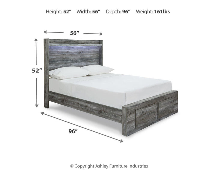 Baystorm Full Panel Bed with 2 Storage Drawers - Gray (5)