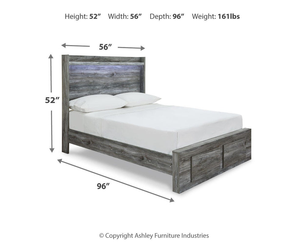 Baystorm Full Panel Bed with 2 Storage Drawers - Gray (5)