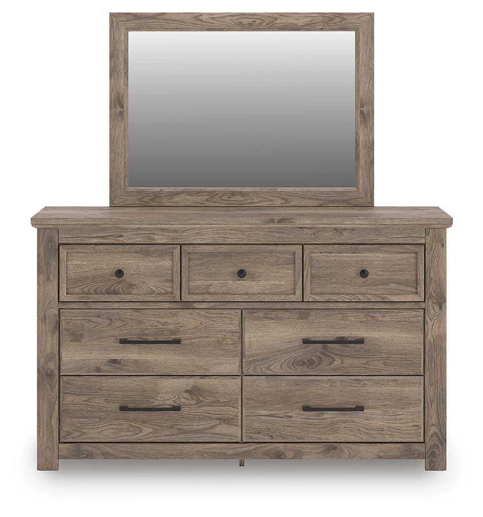 Rusticott Dresser and Mirror - Light Brown (3)