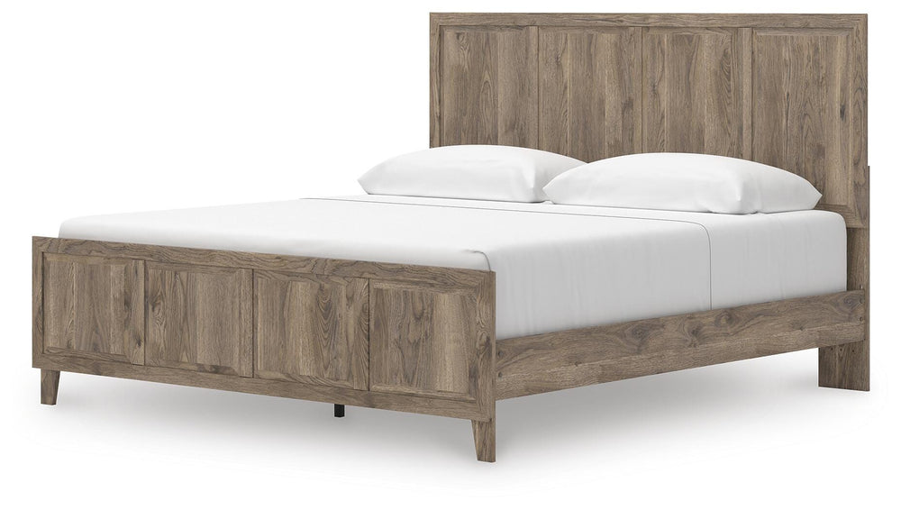 Rusticott King Panel Bed - Light Brown (4)
