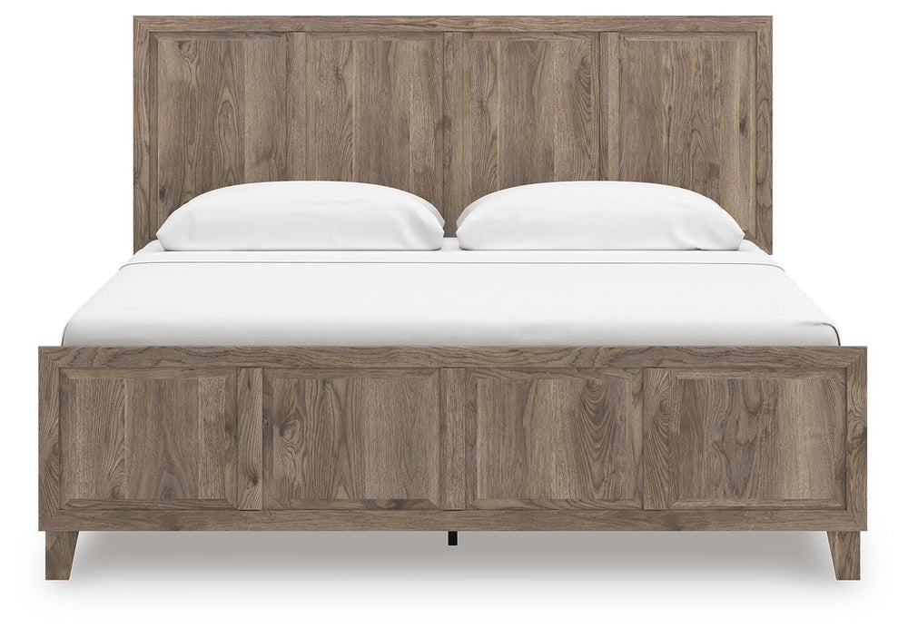 Rusticott King Panel Bed - Light Brown (3)