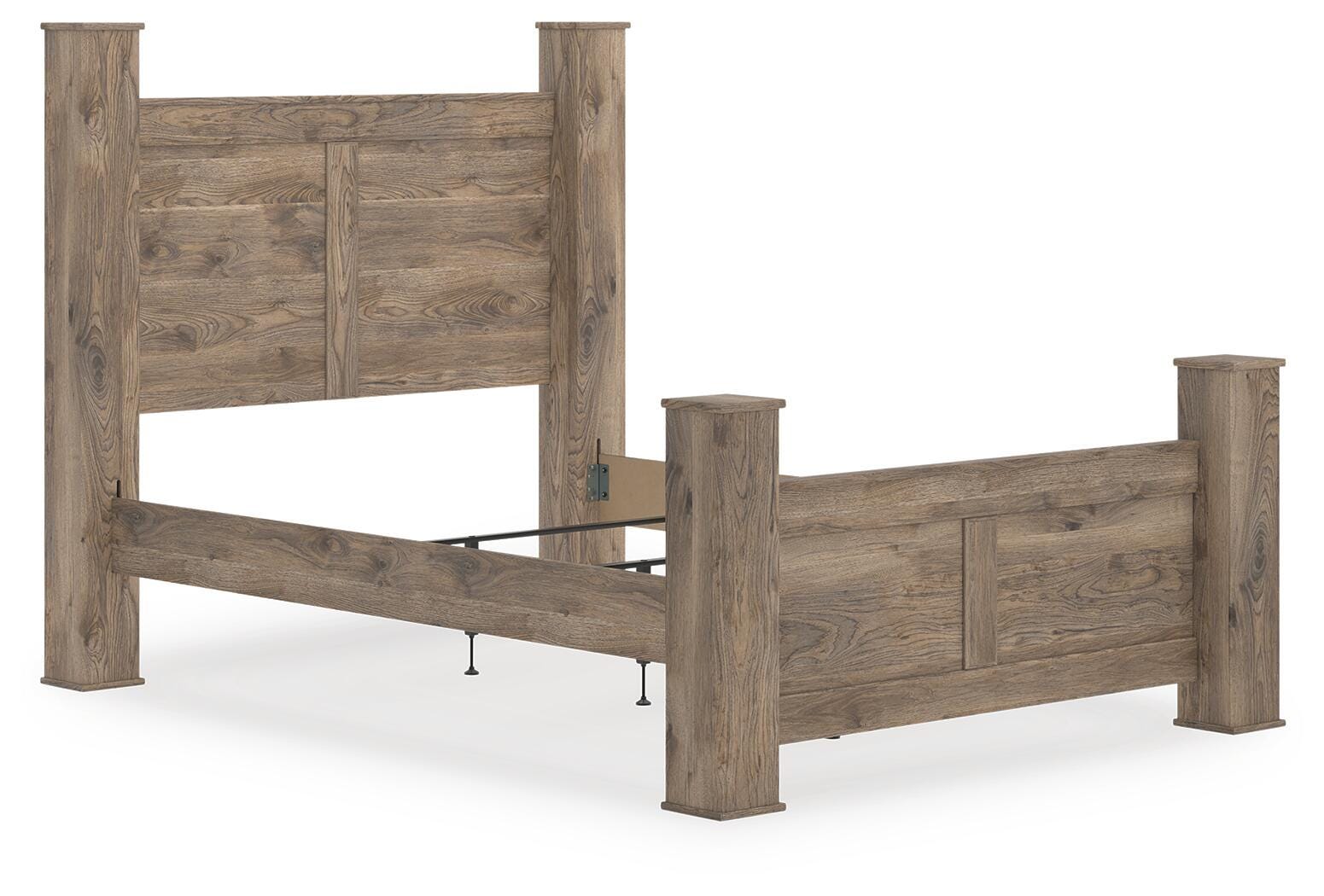 Rusticott Queen Poster Bed - Light Brown (2)