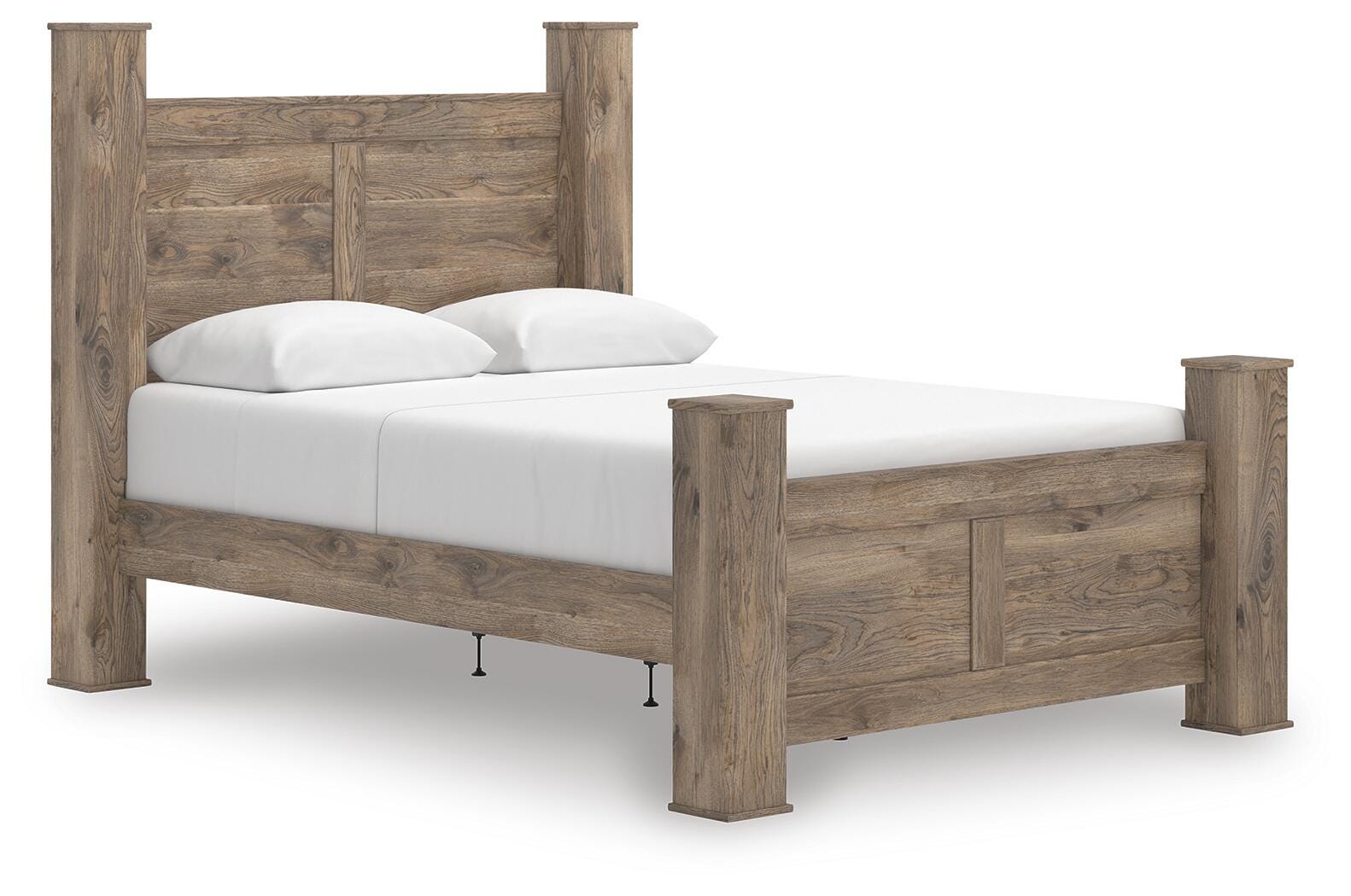 Rusticott Queen Poster Bed - Light Brown (1)