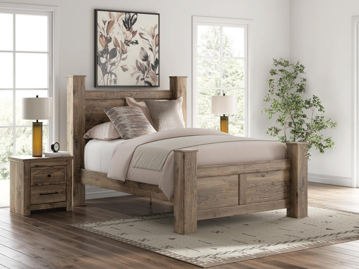Rusticott Queen Poster Bed, Dresser and Mirror (16)