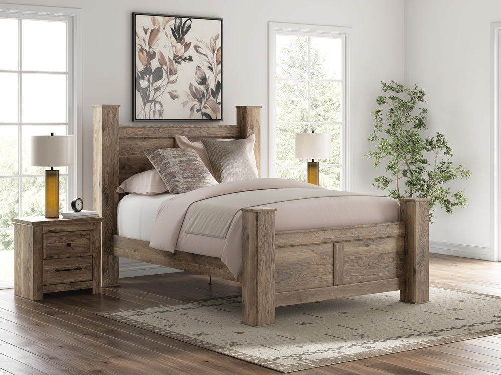 Rusticott Queen Poster Bed, Dresser and Mirror (16)