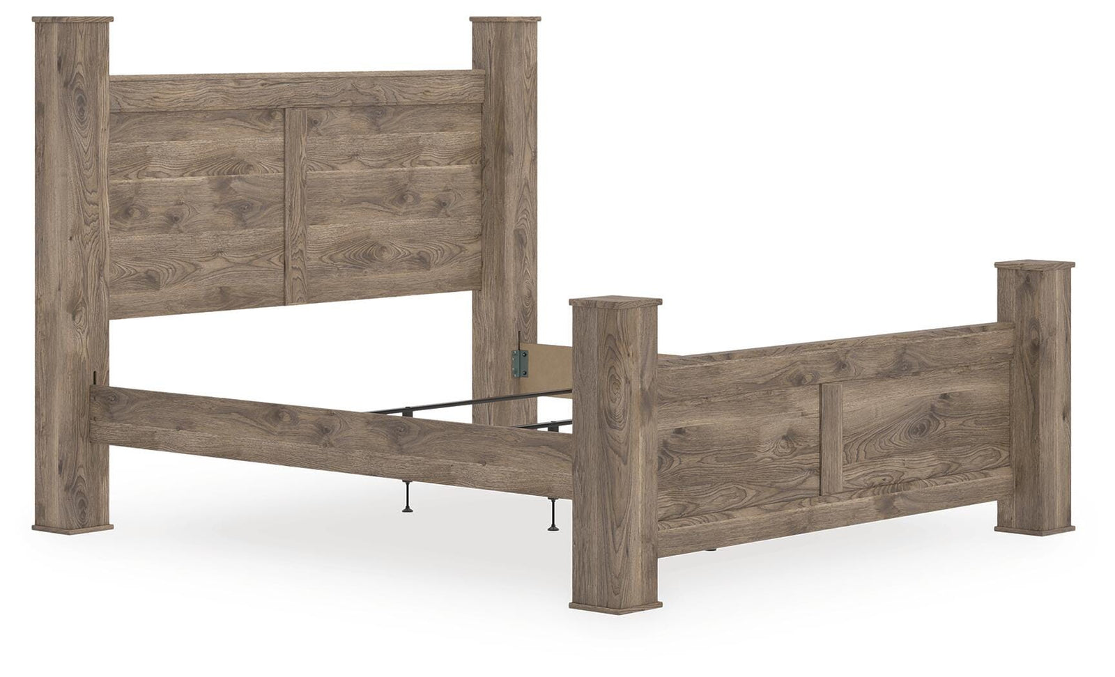 Rusticott King Poster Bed - Light Brown (2)