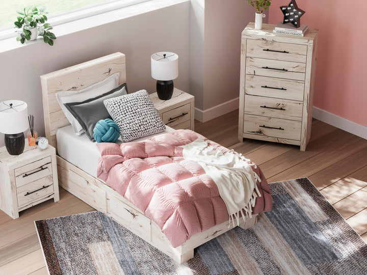 Lawroy Twin Panel Bed with Storage - Beige (11)
