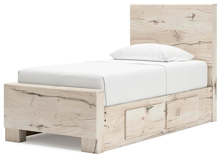 Lawroy Twin Panel Bed with Storage - Beige (4)