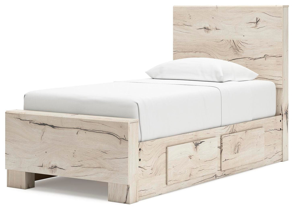 Lawroy Twin Panel Bed with Storage - Beige (4)