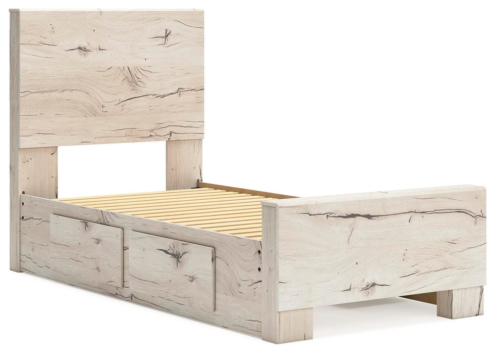 Lawroy Twin Panel Bed with Storage - Beige (9)