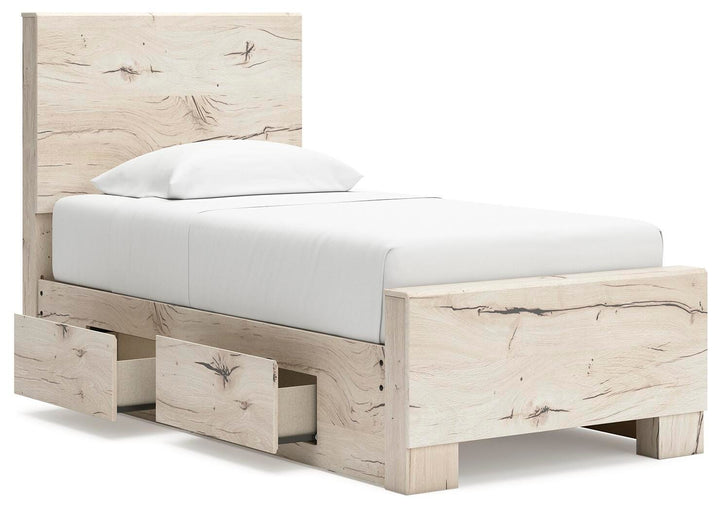 Lawroy Twin Panel Bed with Storage - Beige (3)